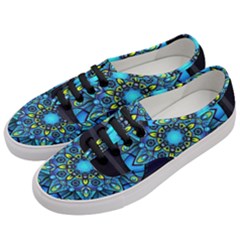 Mandala Blue Abstract Circle Women s Classic Low Top Sneakers