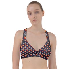 Love Heart Background Sweetheart Sports Bra