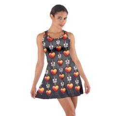 Love Heart Background Cotton Racerback Dress by Nexatart