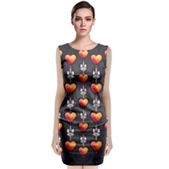 Love Heart Background Classic Sleeveless Midi Dress by Nexatart