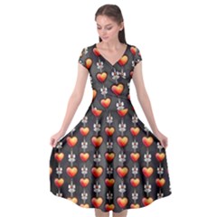 Love Heart Background Cap Sleeve Wrap Front Dress by Nexatart