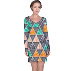 Abstract Geometric Triangle Shape Long Sleeve Nightdress by Nexatart