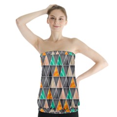 Abstract Geometric Triangle Shape Strapless Top by Nexatart