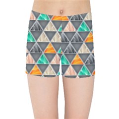 Abstract Geometric Triangle Shape Kids Sports Shorts