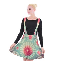 Background Floral Flower Texture Suspender Skater Skirt by Nexatart