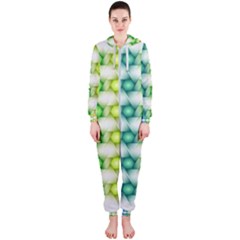 Background Colorful Geometric Hooded Jumpsuit (ladies)  by Nexatart