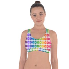 Background Colorful Geometric Cross String Back Sports Bra by Nexatart