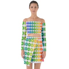 Background Colorful Geometric Off Shoulder Top With Skirt Set