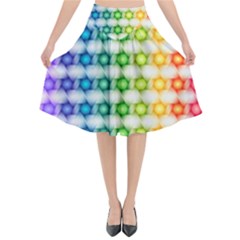 Background Colorful Geometric Flared Midi Skirt by Nexatart