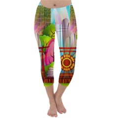 Zen Garden Japanese Nature Garden Capri Winter Leggings  by Nexatart