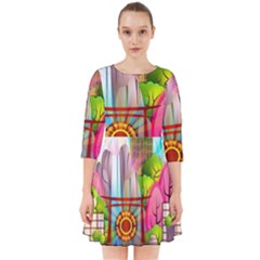 Zen Garden Japanese Nature Garden Smock Dress by Nexatart