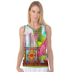 Zen Garden Japanese Nature Garden Women s Basketball Tank Top by Nexatart