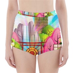 Zen Garden Japanese Nature Garden High-waisted Bikini Bottoms by Nexatart