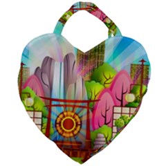 Zen Garden Japanese Nature Garden Giant Heart Shaped Tote