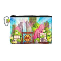 Zen Garden Japanese Nature Garden Canvas Cosmetic Bag (medium)