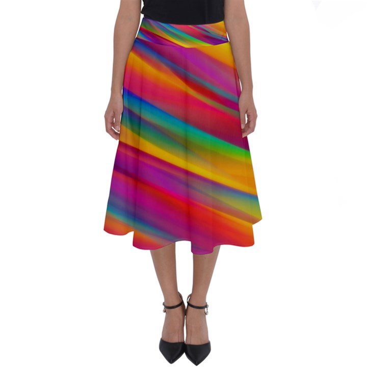 Colorful Background Perfect Length Midi Skirt