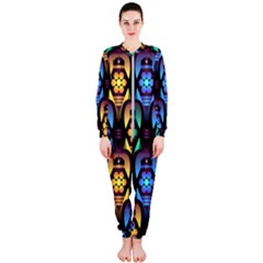 Pattern Background Bright Blue Onepiece Jumpsuit (ladies)  by Nexatart