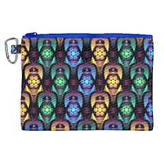 Pattern Background Bright Blue Canvas Cosmetic Bag (xl) by Nexatart