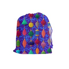 Colorful Background Stones Jewels Drawstring Pouches (large)  by Nexatart