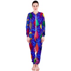 Colorful Background Stones Jewels Onepiece Jumpsuit (ladies)  by Nexatart