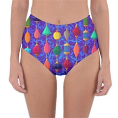 Colorful Background Stones Jewels Reversible High-waist Bikini Bottoms