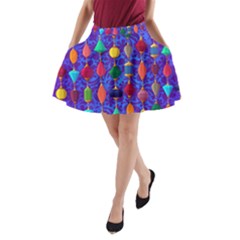 Colorful Background Stones Jewels A-line Pocket Skirt by Nexatart