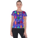 Colorful Background Stones Jewels Short Sleeve Sports Top  View1