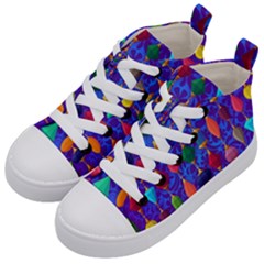 Colorful Background Stones Jewels Kid s Mid-top Canvas Sneakers