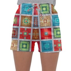 Tiles Pattern Background Colorful Sleepwear Shorts