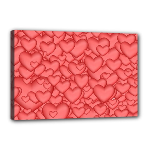 Background Hearts Love Canvas 18  X 12  by Nexatart