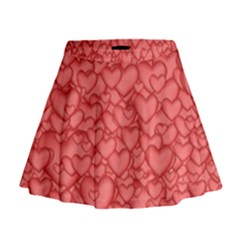 Background Hearts Love Mini Flare Skirt by Nexatart