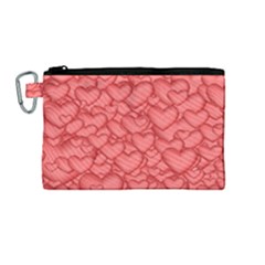 Background Hearts Love Canvas Cosmetic Bag (medium) by Nexatart