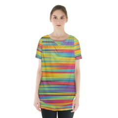 Colorful Background Skirt Hem Sports Top