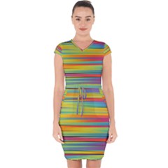 Colorful Background Capsleeve Drawstring Dress  by Nexatart