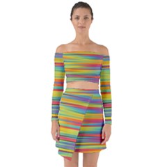 Colorful Background Off Shoulder Top With Skirt Set by Nexatart