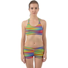 Colorful Background Back Web Sports Bra Set