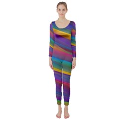 Colorful Background Long Sleeve Catsuit