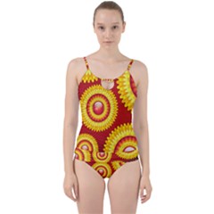 Floral Abstract Background Texture Cut Out Top Tankini Set by Nexatart