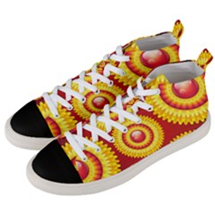 Floral Abstract Background Texture Men s Mid-top Canvas Sneakers