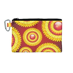 Floral Abstract Background Texture Canvas Cosmetic Bag (medium)