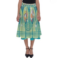 Background Landscape Surreal Perfect Length Midi Skirt