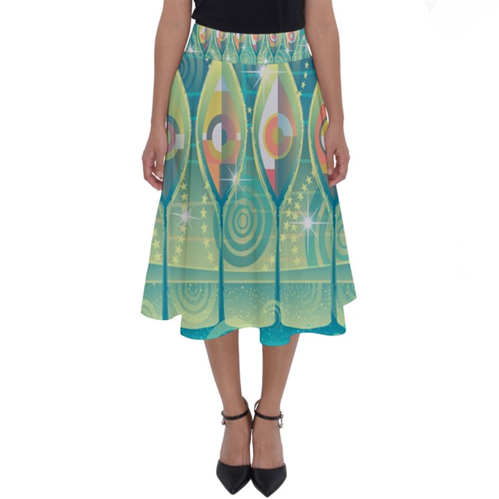 Background Landscape Surreal Perfect Length Midi Skirt