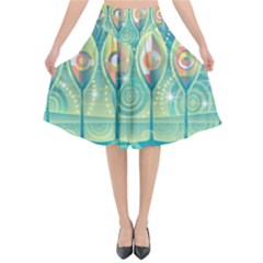 Background Landscape Surreal Flared Midi Skirt by Nexatart