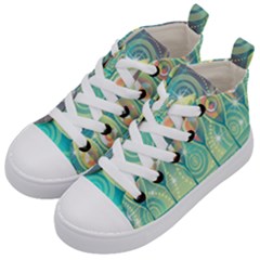 Background Landscape Surreal Kid s Mid-top Canvas Sneakers by Nexatart