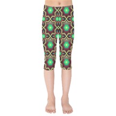 Pattern Background Bright Brown Kids  Capri Leggings  by Nexatart