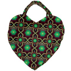 Pattern Background Bright Brown Giant Heart Shaped Tote by Nexatart