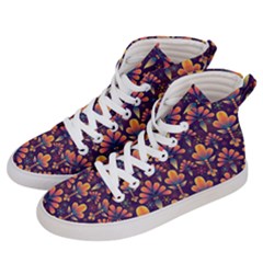 Abstract Background Floral Pattern Men s Hi-top Skate Sneakers by Nexatart