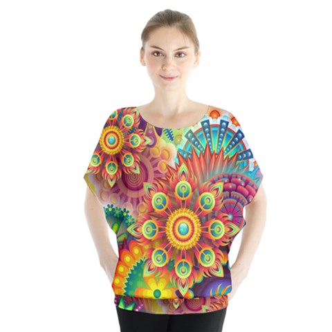 Colorful Abstract Background Colorful Blouse by Nexatart