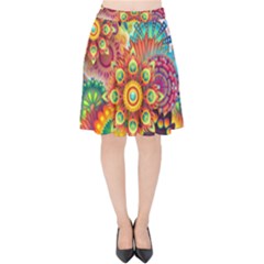 Colorful Abstract Background Colorful Velvet High Waist Skirt by Nexatart