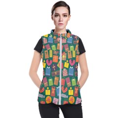 Presents Gifts Background Colorful Women s Puffer Vest by Nexatart